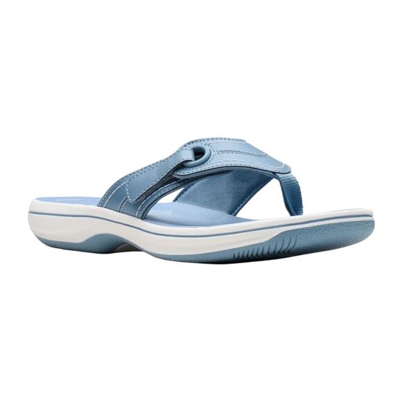 Clarks Women's Cloudsteppers Breeze Reyna Flip Flop Sandals Blue Size 8 - Picture 1 of 6